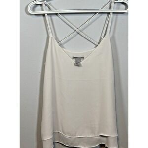H&M White Criss Cross Strap Layered Tank Top‎ Women's Size 4